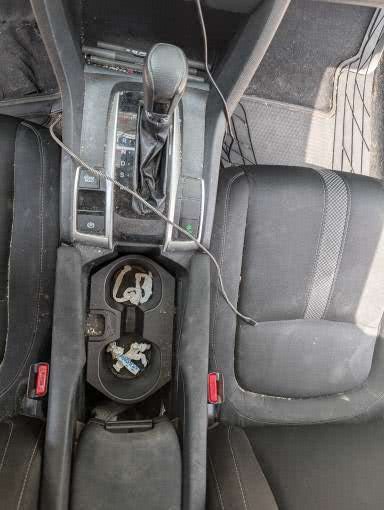 Center console before Dash Hero interior cleaning
