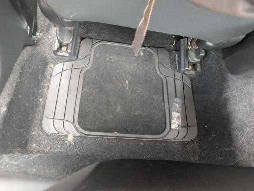 Rear floor before Dash Hero interior cleaning